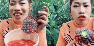 Ăn nguyên quả dứa chưa gọt vỏ, cô nàng YouTuber khiến dân mạng sợ hãi với clip Mukbang “siêu kinh dị”