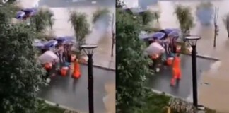 Bất ngờ xuất hiện vị “đại sư” tự tin tung chưởng đẩy lùi được nước lũ, cộng đồng mạng than thở: “Đọc truyện cho lắm vào”