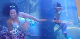 Chuyện hy hữu: Tiên cá suýt đuối nước và pha xử lý ấn tượng trong gang tấc