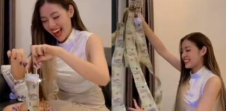 Cười liên tục trong vòng một phút, hotgirl “trứng rán” không thể hài lòng hơn với quà 8/3 của bạn trai