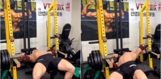 Đẩy tạ 135kg trên sóng, nam Youtuber tuột tay làm rơi tạ, suýt bị đè tới tử vong