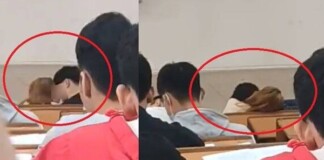 Đỏ mặt với hành động hôn nhau của cặp đôi ngay bàn đầu lớp học, cư dân mạng khóc thét: Uống thuốc tàng hình hết rồi hay sao?