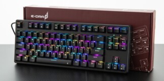 E-DRA EK387L: Bàn phím cơ gaming siêu rẻ, nhỏ tiện lợi, gõ êm