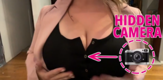 Gắn camera giấu kín lên ngực, chỉ trong một phút, hot girl “tóm” được hơn 30 người khẽ liếc vòng một của mình