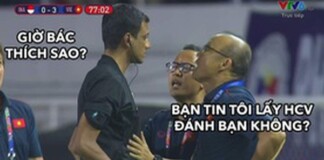 Hình ảnh thầy Park “cà khịa” trọng tài là nguồn cảm hứng chế ảnh lớn nhất đêm nay