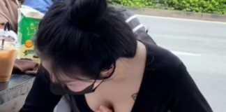 Khoe vóc dáng nuột nà đứng bán cafe dạo, gái xinh “phản dame” trước bình luận có phần khiếm nhã