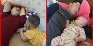 Loạt hình ảnh “con trông bố ngủ” khiến cư dân mạng được phen cười nghiêng ngả