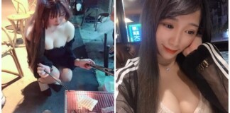 Mặc áo trễ nải ngồi nướng thịt, cô nàng hot girl khiến cư dân mạng xao xuyến “Nướng thế này thì nóng phải biết”