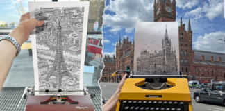 Tác phẩm hội họa bằng máy đánh chữ của nghệ sĩ người Anh gây sốt cộng đồng mạng