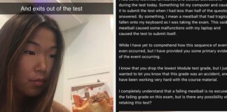 Vừa thi trực tuyến vừa ăn bánh mỳ, cô nữ sinh trượt thẳng cẳng vì bị miếng thịt viên rơi vào bàn phím và cái kết