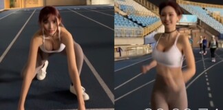 Hot girl gây sốt mạng xã hội, thể hiện khả năng chạy 100m đầy ấn tượng